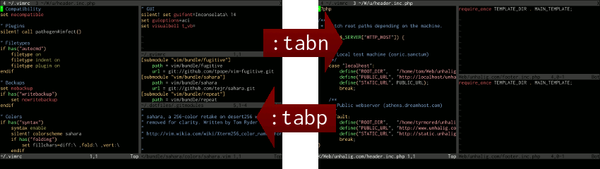 Tab usage in Vim