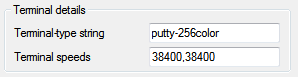 Setting the terminal string in PuTTY